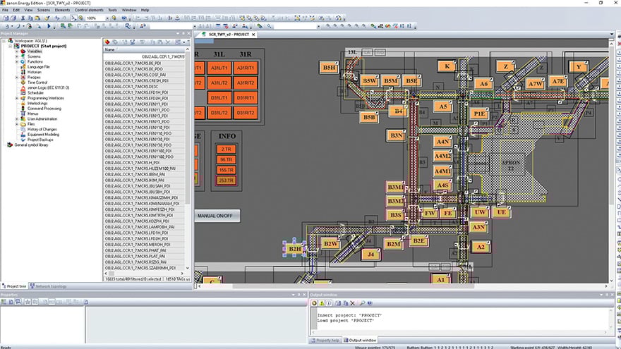 high-level operating system for the air-ground lighting system including twelve redundant PLCs.