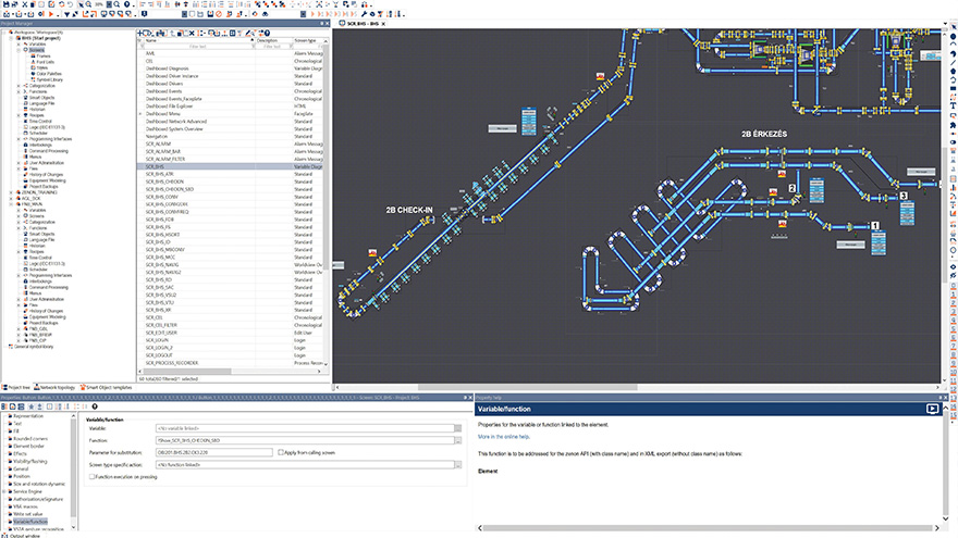 The visualization for the baggage handling system